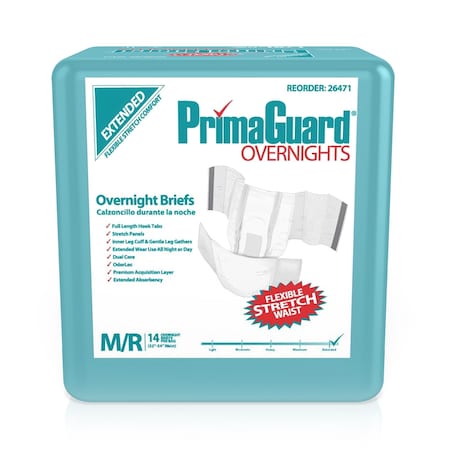 Mckesson PrimaGuard Overnight Adult Incontinence Brief M Extended, PK 56 26471